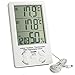 Produktbild THERMOMETER innen / außen mit HYGROMETER BIG LCD DISPLAY + Uhr mit Alarmfunktion