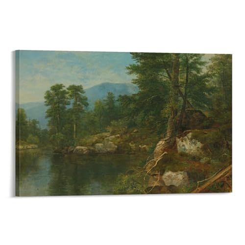 American Painter Asher Brown Durand Painting Woods By A River