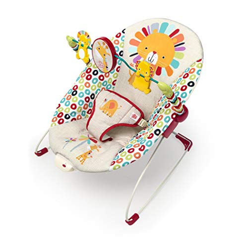 Image of Bright Starts Portable Baby Bouncer Soothing Vibrations Infant Seat with Removable-Toy-Bar, 0-6 Months 6-20 lbs (Playful Pinwheels)