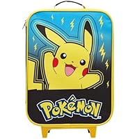Pokémon Kids Trolley Bag | Pikachu Boys Suitcase | Yellow, Blue | 4 Wheels, Extendable Handle, Spacious Interior