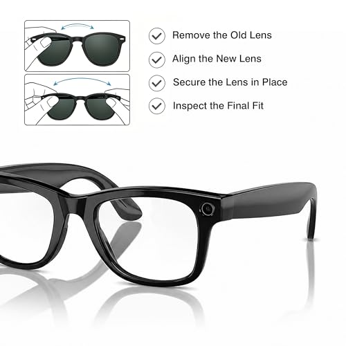 Image of YEIN Replacement Lenses for Ray-Ban Meta RW4006 /RW4012(50mm), Photochromic /Blue Light Blocking /Polarized Sunglasses Lenses