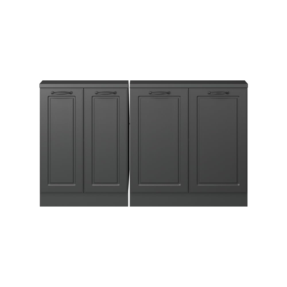 Vicco Ensembles de Meuble de Rangement sous Pente Rion, Anthracite Campagne/Anthracite, L140 x P46 cm Lot de 2, Gain de Place pour Les pièces mansardées