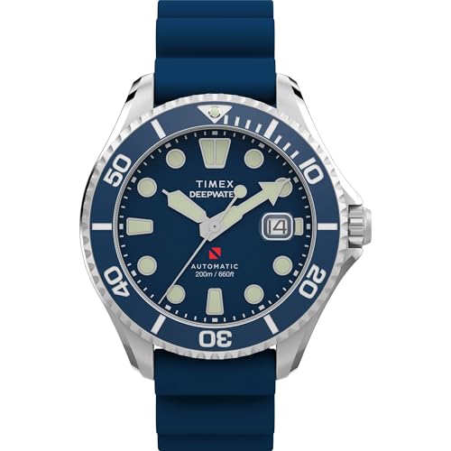 Image of TIMEX Deep Water Meridian Blue Round Dial Mechanical Automatic Men's Watch - TW2Y39900UJ