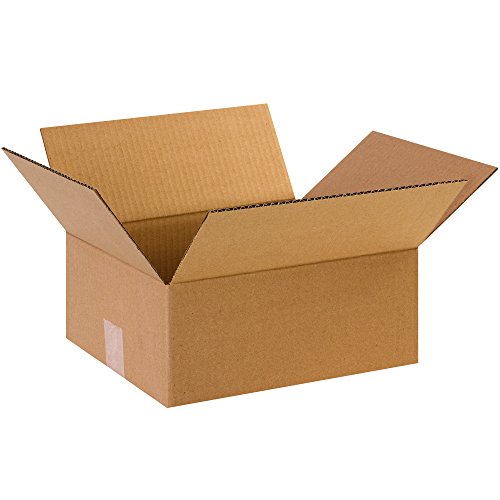 Image of BOX USA 12 x 10 x 5 Corrugated Cardboard Boxes, Flat 12 inchL x 10 inchW x 5 inchH, Pack of 100 | Shipping, Packaging, Moving, Storage Box for Home or Business, Strong Wholesale Bulk Boxes