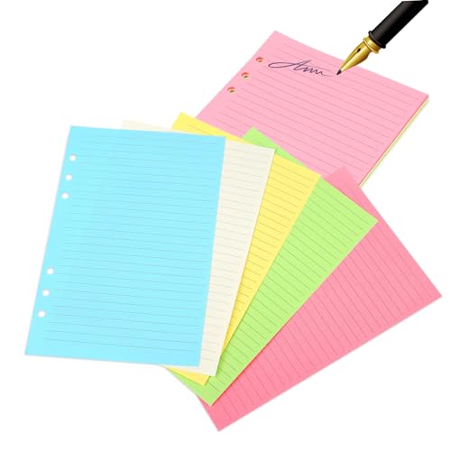 ELAYARD 50個 バインダー対応活頁内芯 罫線リフィルペーパー 手帳用書きやすい厚手用紙 ノート プランナーリフィル多機能活用