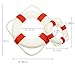 Bilipala Rustic Nautical Decorative Welcome Cloth Life Ring Buoy Home Wall Door Hangings Decor, Red, Pack of 2