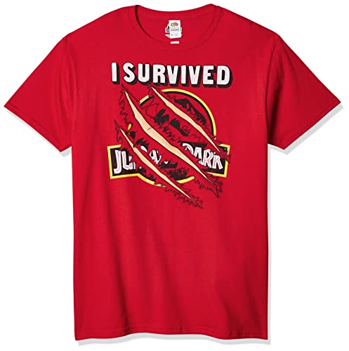 T-shirt Jurassic Park Adulte – Survivant Du Tour Officiel, Logo & Griffures, 100% Coton Confortable