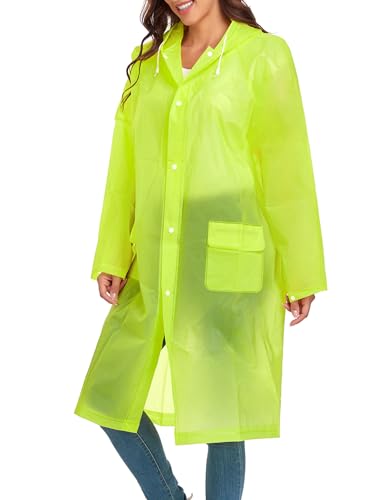 Image of Raincoats for Women Men Reusable Portable Waterproof EVA Long Rain Ponchos with Hoods