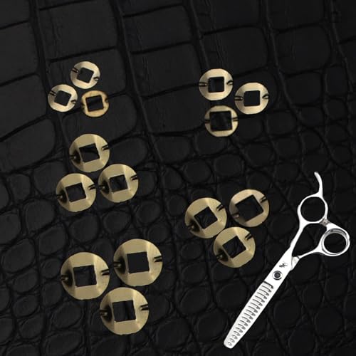 TorSor 15 Pack Hair Cutting Scissors Clicker Plate Replacement Internal Single Layer Stainless Steel Gasket Washer For Hairdressing Scissor Repair Parts Barber Thinning Shears 5 Different Sizes