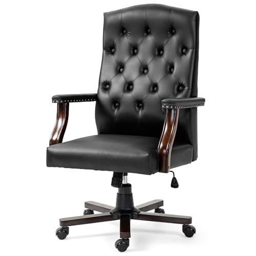 ECOTOUGE Tufted Faux Leather Chair