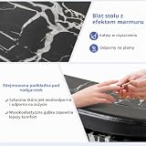 COSTWAY Stół do manicure, składany, stolik na paznokcie z elektrycznym odpylaczem, lampa LED, podkładka pod nadgarstek i rolki, stół do manicure o wyglądzie marmuru, w zestawie torba do przenoszenia