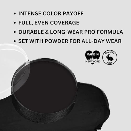 Mehron Makeup Color Cups | Stage, Foundation, Face Paint, Body Paint, Halloween | Face Paint Makeup | Greasepaint .5 oz (14 g) (Black) - Image 4