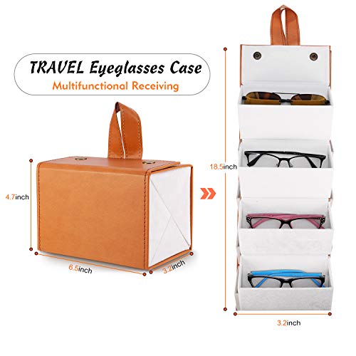 Image of SMARTTOP Sunglass Eyeglass Organizer Collector 5 slot 6 Slot PU Eyeglasses Storage Case Box Multiple Hanging Eyewear Display