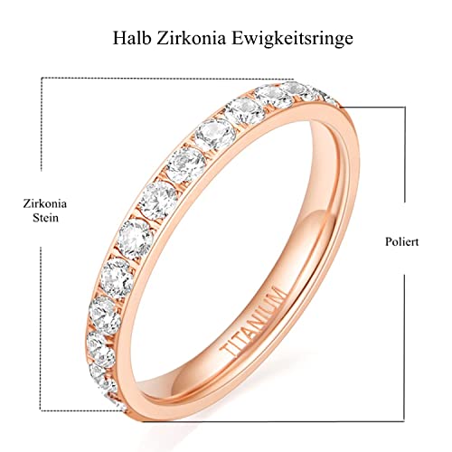 Zakk 3mm Eternity Anello da donna in titanio
