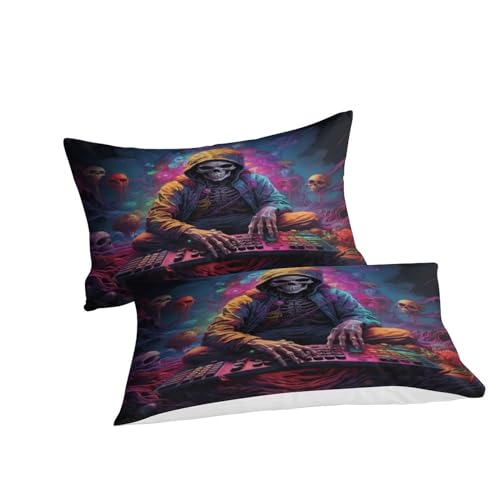 Linge de lit motif squelette en microfibre super douce impression 3D