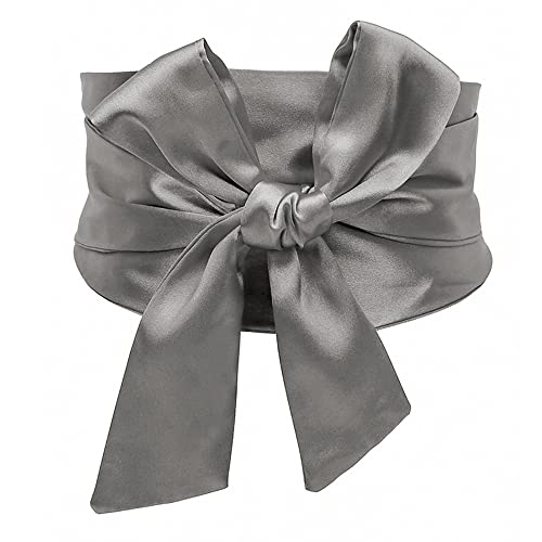 Women Satin Kimono Wide Obi Belt for Boho Dress Waist Band Cinch Wrap Solid Vintage