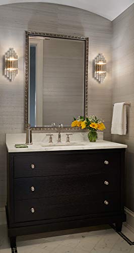 Holkirt Mid-Century Wall Sconce Lighting Modern Crystal Rod Vanity Light For Bedroom Living Room Bathroom 2-Light #TOP5