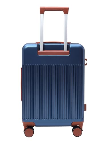 Image of FUR JADEN The Aviator TechPro Set of 2 German Polycarbonate Travel Luggage Cabin Suitcase with USB Port, Laptop Compartment, 8 StealthTech Shock Absorbing Wheels, TSA Lock (Cobalt Navy, Cabin+Medium)