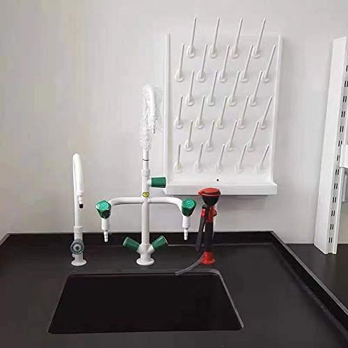 YTFLOT Wall Mounted Drying Rack 27 Pegs Lab Drying Draining Rack Cleaning Equipment Bench-top Laboratory Glassware