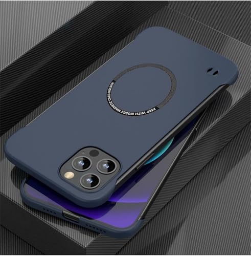 Coque rigide bleu foncé pour iPhone 15 14 13 Pro Max finition premium mate