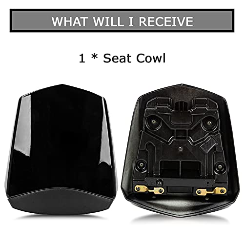 Sitzkappe Rücksitzbezug Verkleidung für Yamaha YZF R6 2003 2004 2005, PSLER Rücksitzabdeckung Soziusabdeckung Heckspoilerschutz Motorradzubehör(Schwarz)
