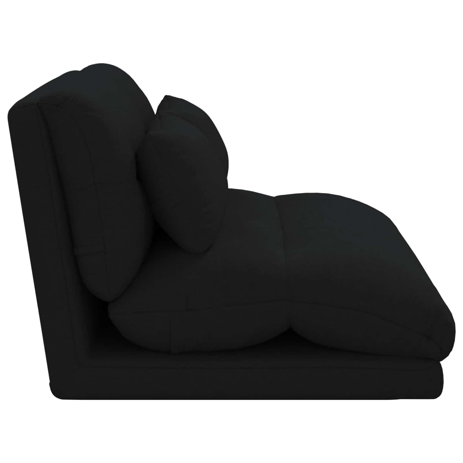 Regulowane czarne krzesło podłogowe z ergonomicznym oparciem, tapicerowane i składane, do salonu, gier, czytania, jogi, siedzenia medytacyjnego, zajmuje mało miejsca, poszewka nadająca się do
