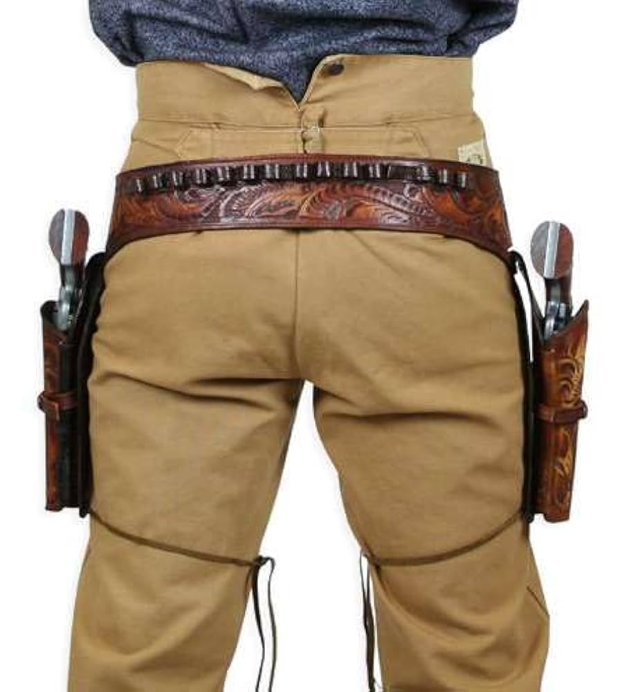 vintage leather western gun belt 値下げ！ Amazon.com : TREE OF LEATHER Dual Gun Holster, Vintage