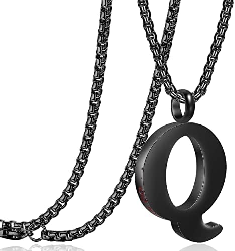 Rehoboth Initial 26 Large Letter A to Z Pendant Necklaces for Teens Women Men Big Alphabet Personalized Charm Necklace 24 Inch Chains 'I CAN DO All Things' on Back