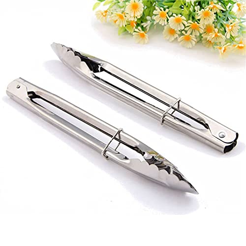 MRKU Pinzas para Bolsas de Barbacoa, 1/2 Pieza de Acero Inoxidable para Ensalada, Utensilios de Cocina para Barbacoa, Pinzas para Servir, Accesorios para Restaurante