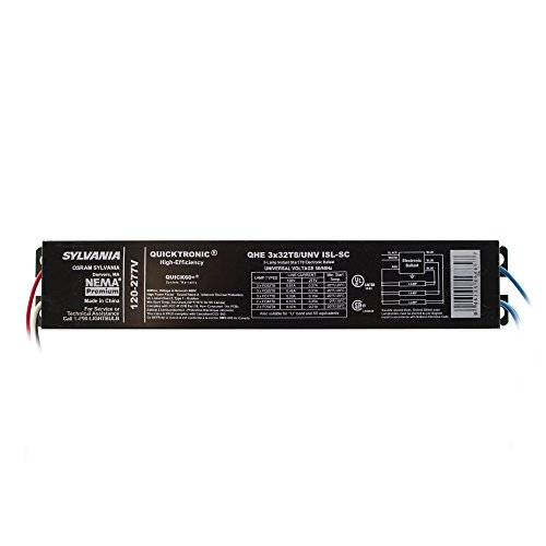 Sylvania QHE3x32T8/UNV ISL-SC, 3-Lamp Instant Start T8 Elec,UNV Voltage, 50/60HZ
