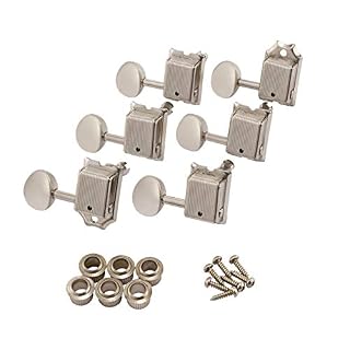 Fender Road Worn – Set de mécaniques pour guitare électrique – Set de 6 – Nickelées - Les Beatles, Paul McCartney, John Lennon, RIngo Starr, George Harrison