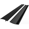 FLSEPAMB Silicone Stove Gap Covers, 2 Pack Heat Resistant Oven Gap Filler Seals Gaps with Anti-Slip Mirror Base, Stain Resistant Stove Counter Gap Cover Silicone Strips Between Stovetop and Counter
