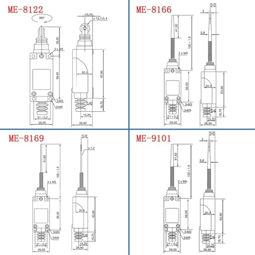 Interrupteur de fin de course réglable ME-8108 pour automatisme - 3