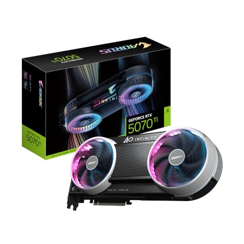 Image of GIGABYTE AORUS GeForce RTX 5070 Ti Infinity 16G Graphics Card, 16GB 256-bit GDDR7, PCIe 5.0, WINDFORCE HYPERBURST Cooling System, GV-N507TAORUS IF-16GD Video Card