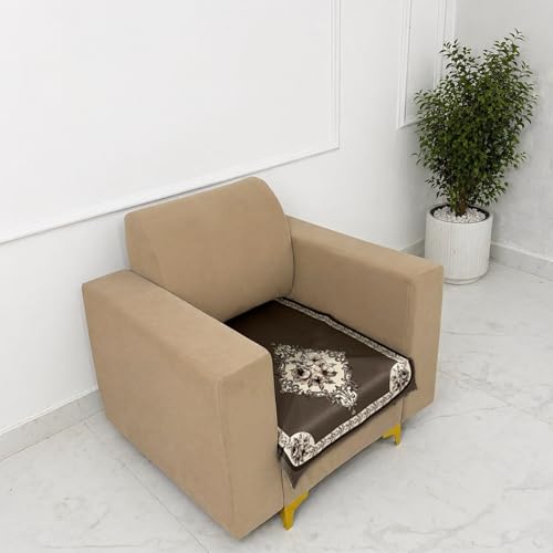 Image of Homerz Premium Waterproof Jasmine Joe Sofa Seat Cover - Floral Printed Sofa Protector | Non-Slip, Washable & Durable Sofa Protector (Coffee, 1 Seater)