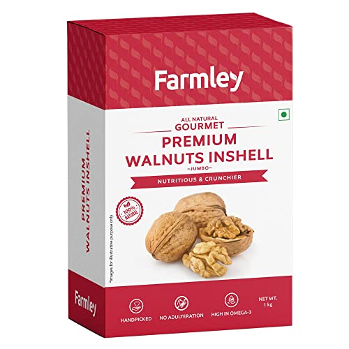 Farmley Premium Jumbo Inshell Walnut 1 kg Akhrot, Dry Fruits