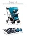 Joovy Caboose Ultralight Sit and Stand Double Stroller with Rear Bench and Standing Platform, 3-Way Reclining Seats, Optional Rear Seat, and Universal Car Seat Adapter (Turq)