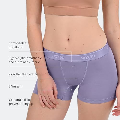 Image of Woxer Womens Boxers - Star 3 inch Boy Shorts Underwear for Women - Boxer Briefs