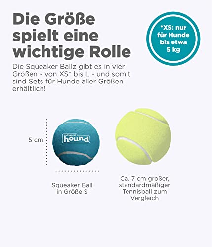 Outward Hound Squeaker Ballz - Hundespielzeug zum Apportieren - Größe S - 4er-Pack