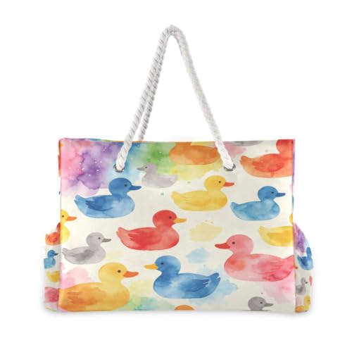 Grand sac à main décontracté en toile imperméable pour excursion et courses quotidiennes - 4
