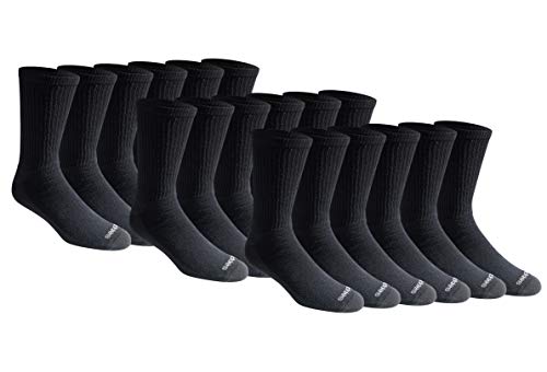 Dickies Men's Cotton Blend Cushioned Work Crew Socks, Available in L-XL (18, 36 Pairs)