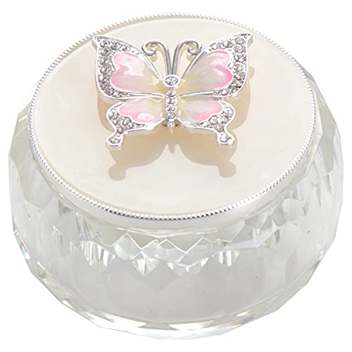 LASODY Butterfly Jewelry Storage Box for Rings Earrings Necklace Treasure Chest Organizer Jewelry Keepsake Gift Box Case for Girl Women (Butterfly w Big Crystal box, Silver Plate)