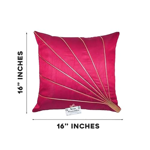Image of Noor Silk Cushion Covers Pack of 7 | 16x16 Inches, Pink