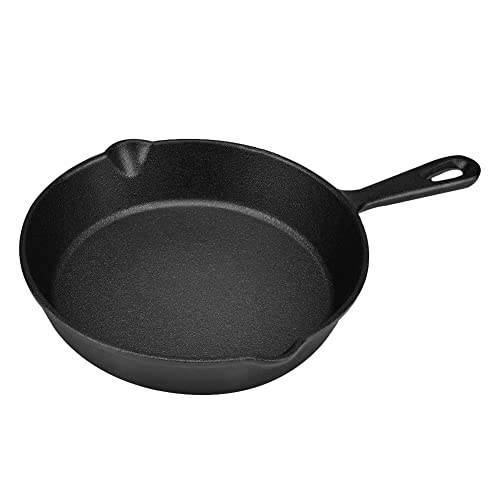 Cast Iron Pan, Non-Stick Frying Pan Uncoated Skillet Pan Cast Iron for Camping Stove Outdoor Indoor Use(20cm/7.8inch)