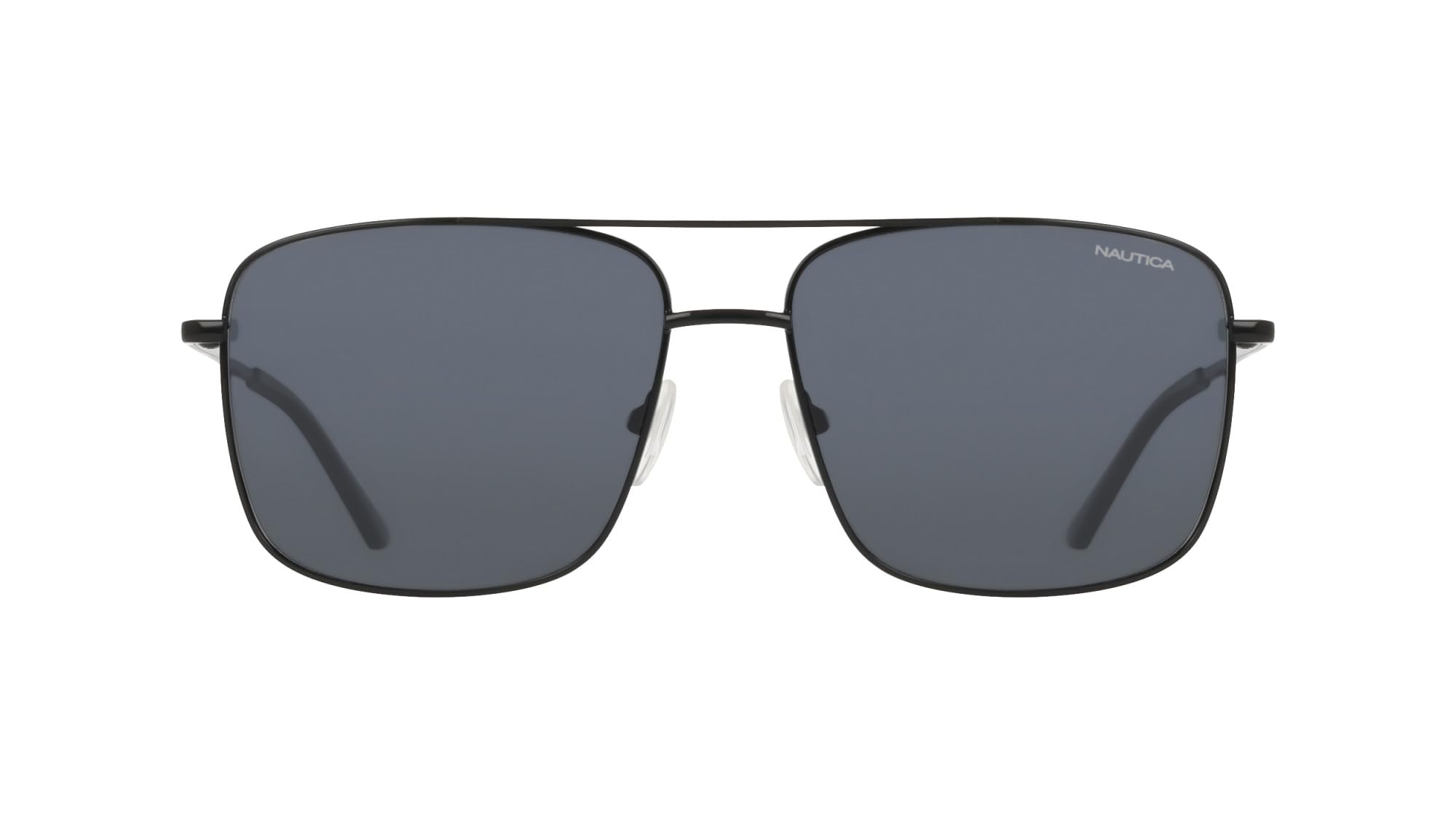 Nautica Men's Sunglasses N112SP - Black with Solid Smoke Polarized Lens