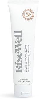 RiseWell Mineral Unflavored Toothpaste - Hydroxyapatite Flavorless Toothpaste - Made in The USA, Sensitive Teeth Whitening, No Added Fluoride, SLS-Free - Made by Dentists, 3.4 Oz