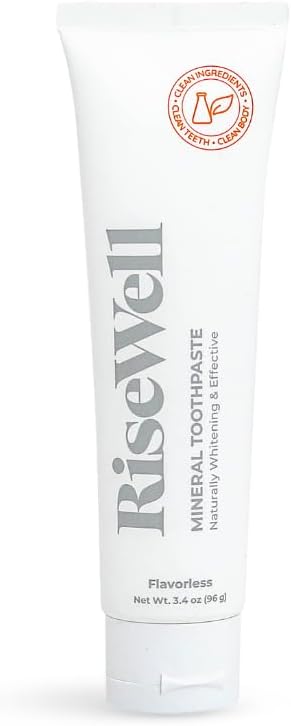 RiseWell Mineral Unflavored Toothpaste - Hydroxyapatite Flavorless Toothpaste - Made in The USA, Natural Teeth Whitening, No Added Fluoride, SLS-Free - Made by Dentists for Sensitive Teeth, 3.4 Oz