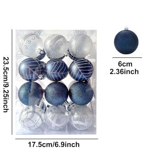 24 Pcs Ball Shaped Christmas Ornaments 2.36In Plastic Balls Shatterproof - image 3
