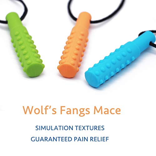 Image of Sensory Chew Necklace (3 Pack) - Sensory Oral Motor Aids Teether Toys for Autism, ADHD, Baby Nursing or Special Needs- Chewing Biting Fidgeting for Kids Adult Chewers (Standard Firm)