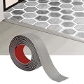 Greymond 10 Ft x 3" Floor Transition Strip Doorways, Vinyl Adhesive Laminate Flat Divider Flooring for Joining Floor Gaps, Carpet, Threshold Cover, Floor Tiles (Beige Grey)